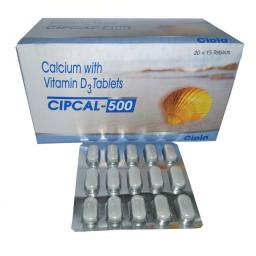 Cipcal 500 mg/ 250 iu - Elemental Calcium - Cipla, India