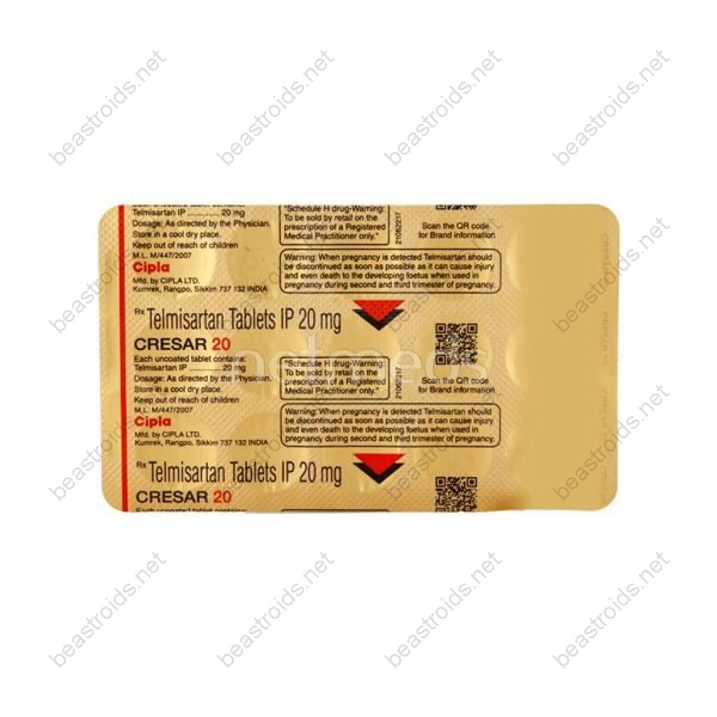 Cresar 20 mg - Telmisartan - Cipla, India Cresar 20 mg - Telmisartan - Cipla, India