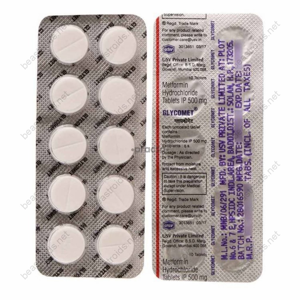 Glycomet 500 mg - Metformin Hydrochloride - USV Limited, India Glycomet 500 mg - Metformin Hydrochloride - USV Limited, India